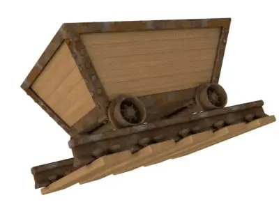 Cartoon Mine Cart 3D model