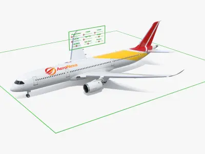 Widebody Passenger Jet Aircraft Rigged 3D model