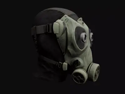 Gas mask character head 3D model