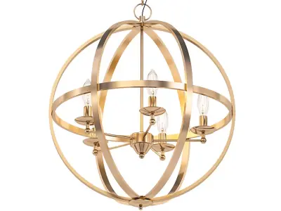 PASADENA light sphere chandelier in antique brass 3D model