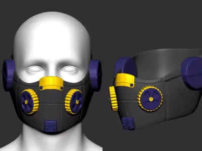 gas mask helmet scifi high poly sculpt  ver1 3d printable  3D model