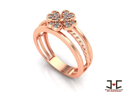 0239 - Delicate Flower Ring for Women - JCADHub 3D print model