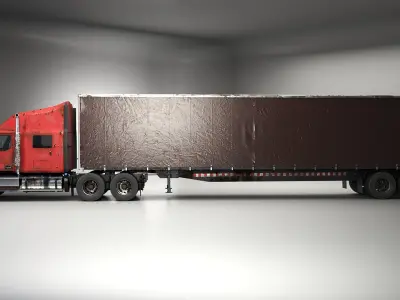  Used Aged Semi Truck Sleeper Cab with Curtain Trailer 