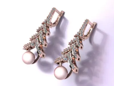 Pearl Earrings Jewelry model - Fallen Star for her 3D print model