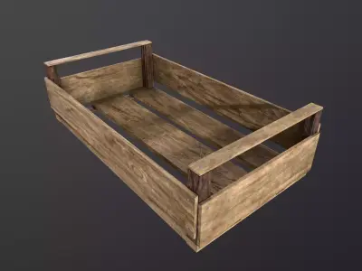 Wooden Crate Game Ready ideal for street market Free low-poly 3D model