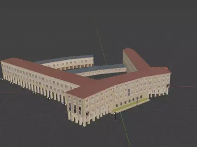 Berlin Tempelhof Airport WW2 architecture part3 3D model