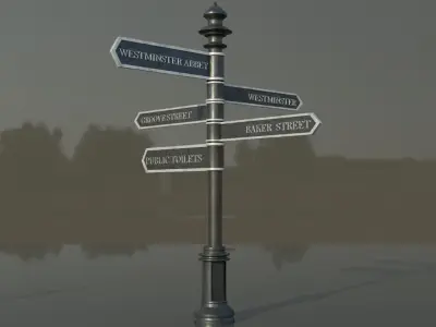 Traffic and street signs - Plate 3D model