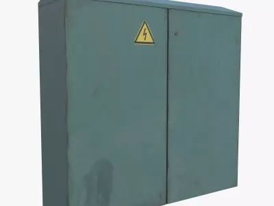 Green Color Electrical Street Junction Box Low-poly 3D model