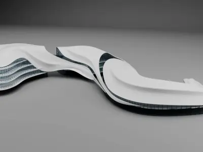 Organic architectural building 03 3D model