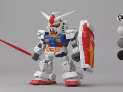 SD CROSS SILHOUETTE RX-78-2 - VFX 3D model