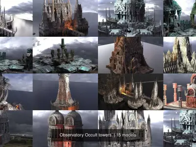 Observatory Occult towers  3D Model Pack