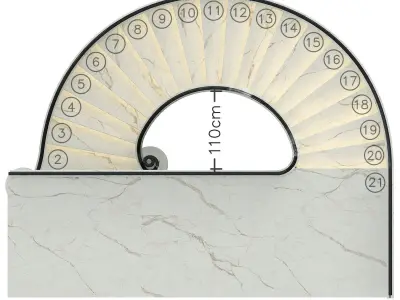 Neoclassical spiral staircase 2 3D model