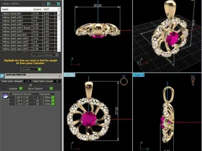 Diamond Pendant 3D print model 6