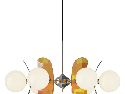 Coloured Sputnik Chandelier 3D model