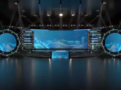 stage for music art and light 3D model