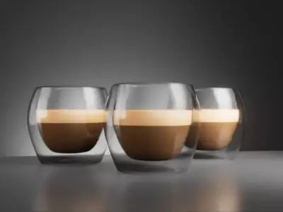 double wall coffee glass 3D model