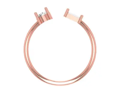Women Open End Light Weight Band Ring 3D print model order