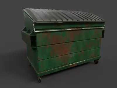 Dumpster 3D Model medical cart Low-poly 3D model