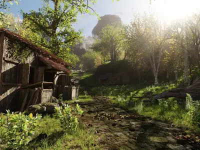 Medieval Pathway Scene 3D model