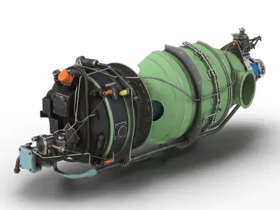  Turboprop Aircraft Engine Canada PT6 Sectioned 