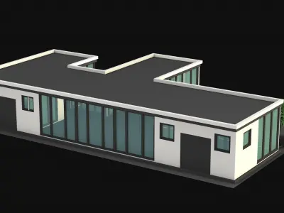 Building shopping complex Low-poly 3D model