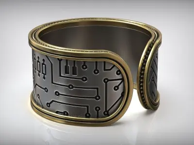 NFT Crypto Chip Adjustable Ring 3D print model