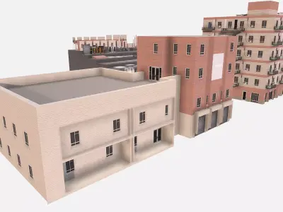 modular kit buildings expansion pack Low-poly 3D model