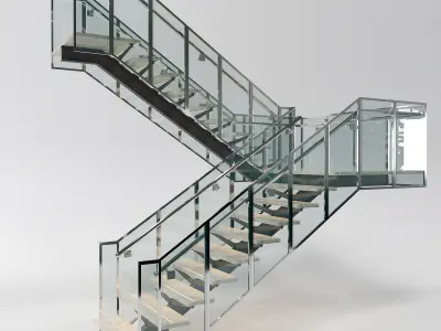 modern stair 02 3D model