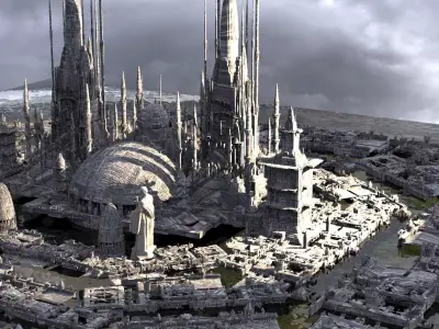 Star Wars Coruscant inspired Chancellors  complex Kit bash 3D model