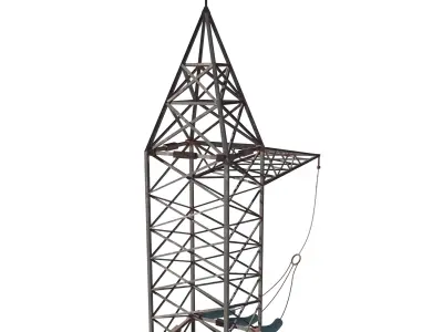 Electricity Pole 5 Low-poly 3D model