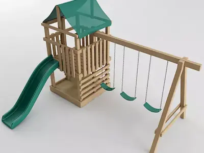 Playground Set wooden 3D model
