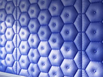 Decorative blue wall panel 3D model
