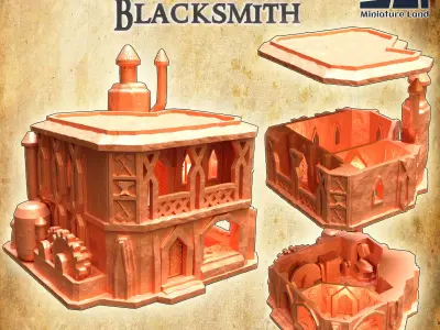 Dwarf Blacksmith Tabletop Terrain 28 mm 3D print model