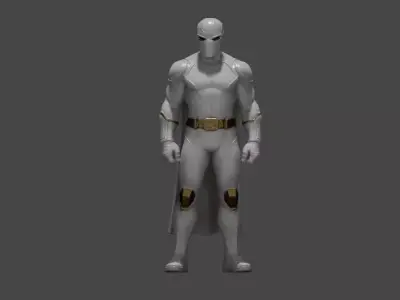 superhero white  Low-poly 3D model