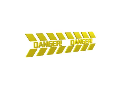 Cyberpunk Future Danger Sign v1 013 Low-poly 3D model