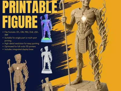 Ancient Guardian Spiritual Pharaoh Skeleton Statue  3D model