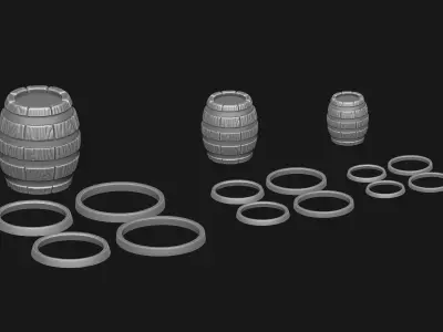 Barrels - Wargames - Boardgames - Dioramas - Railway models Free 3D print model