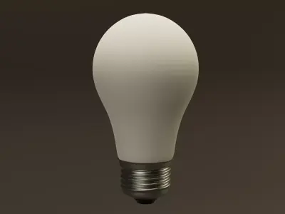 White Matte Light Bulb 1 Free 3D model