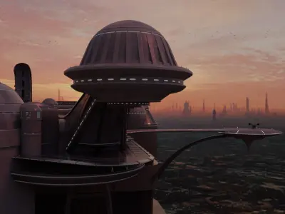 Coruscant Opera House - Star Wars - Sci-fi Building 3D model