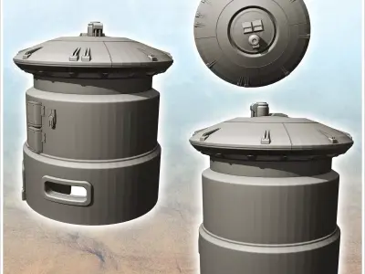 Futuristic tower with spherical roof with large ground floor win 3D print model