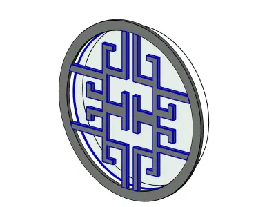 Chinese Circular Window 3D model