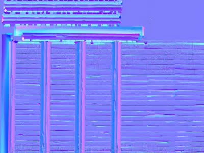 Wood wall Fixture Low-poly 3D model