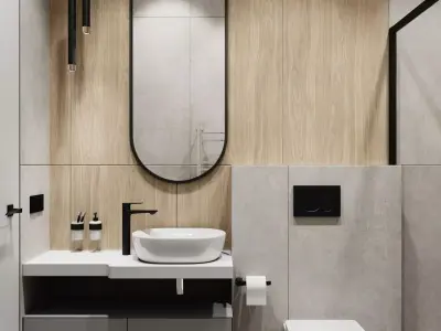 Modern bathroom scene 3D model