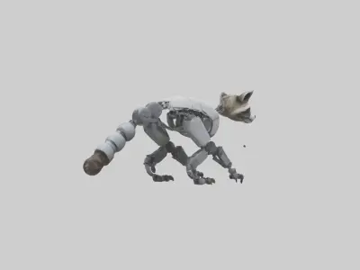 Robot version of a raccoon model 3D model