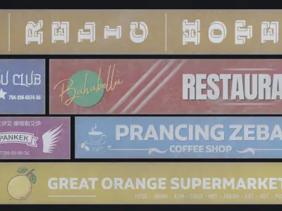 Billboard Pack Vol 01 - Asset Pack Low-poly 3D model