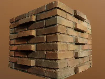 brickblock01 old brick wall 3D model