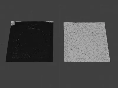 Squared manhole -04- High-poly and Low-poly 3D model