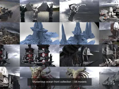 Mysterious ocean front collection  3D Model Pack