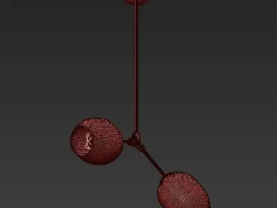 Branching Bubble Chandelier 2 Amber 3D model