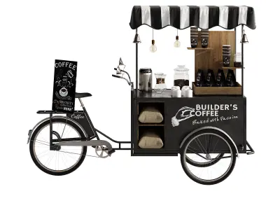 Coffee bike mobile set 3 3D model